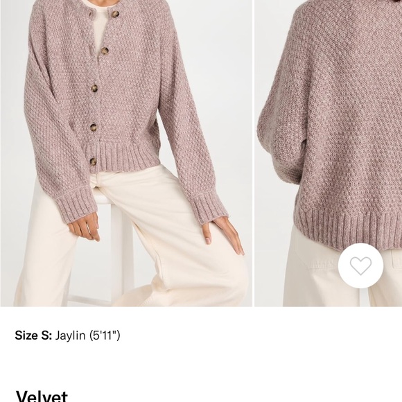 Velvet Pink Cardigan Sweater with Textured Knit - Picture 1 of 5